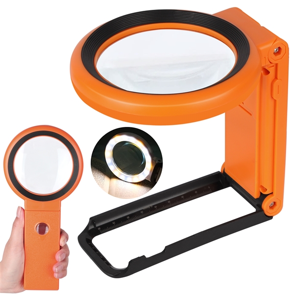 30X 10X Magnifying Glass with Light and Stand Folding Handheld Magnifying  Glass 18 LED Illuminated Lighted Magnifier for Reading
